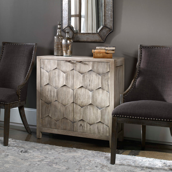 American Home Furniture Uttermost Catori Smoked Ivory Console Cabinet