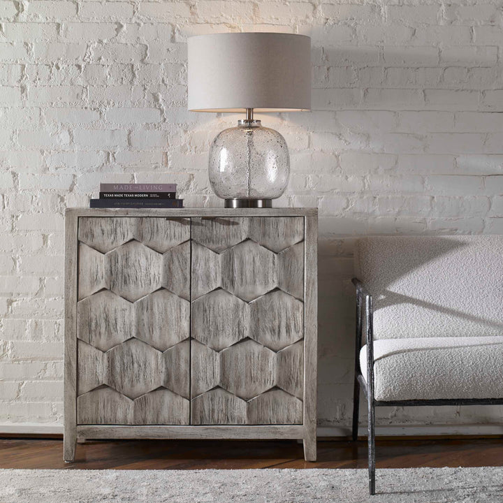 American Home Furniture Uttermost Catori Smoked Ivory Console Cabinet