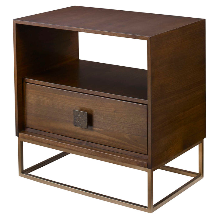 American Home Furniture Uttermost Bexley Walnut Side Table