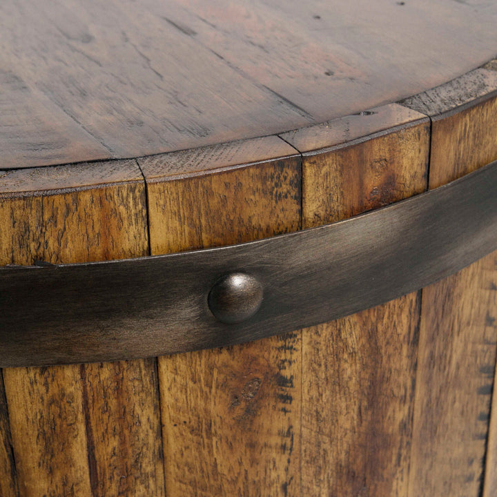 American Home Furniture Uttermost Ceylon Wine Barrel Side Table