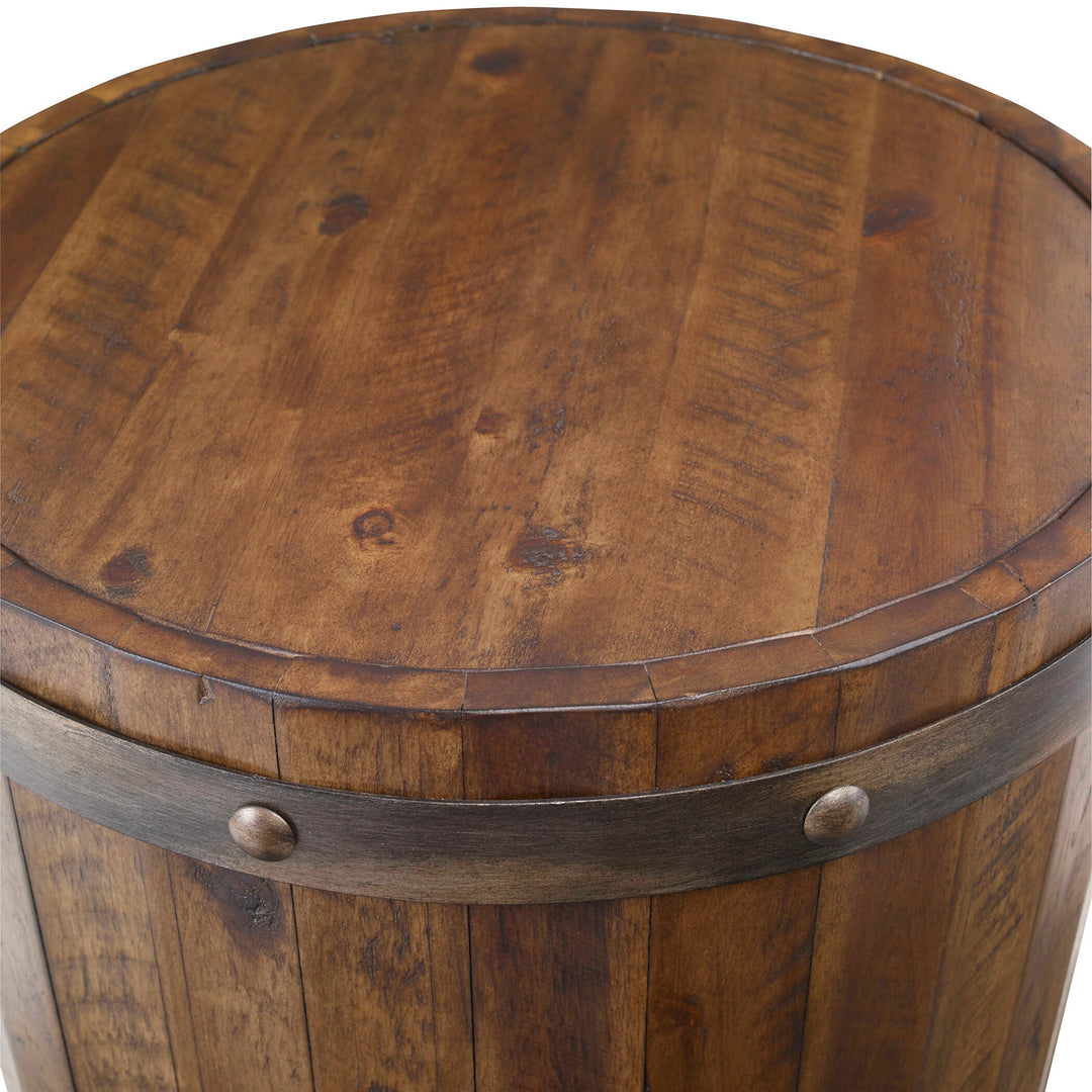 American Home Furniture Uttermost Ceylon Wine Barrel Side Table