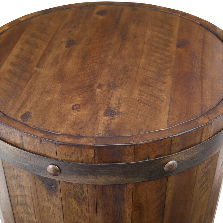 American Home Furniture Uttermost Ceylon Wine Barrel Side Table