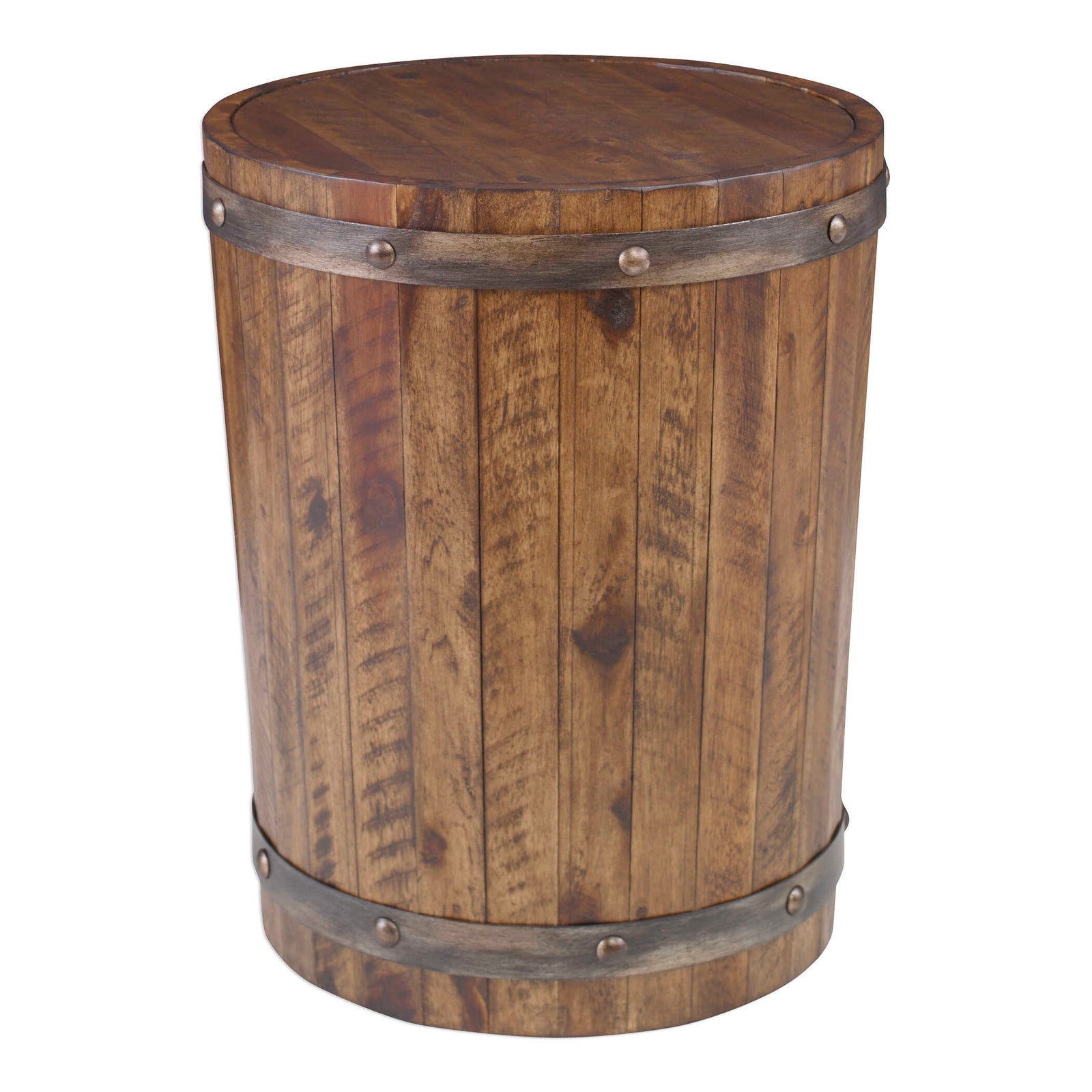 American Home Furniture Uttermost Ceylon Wine Barrel Side Table