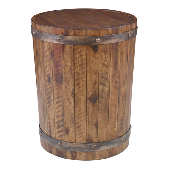 American Home Furniture Uttermost Ceylon Wine Barrel Side Table