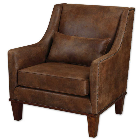 American Home Furniture Uttermost Clay Leather Armchair