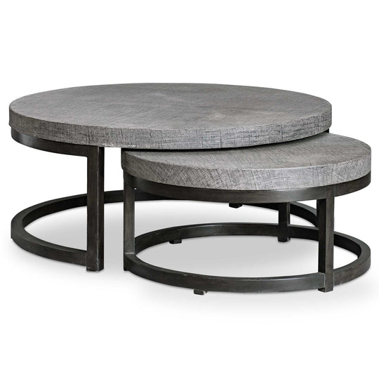 American Home Furniture Uttermost Aiyara Gray Nesting Tables, S/2