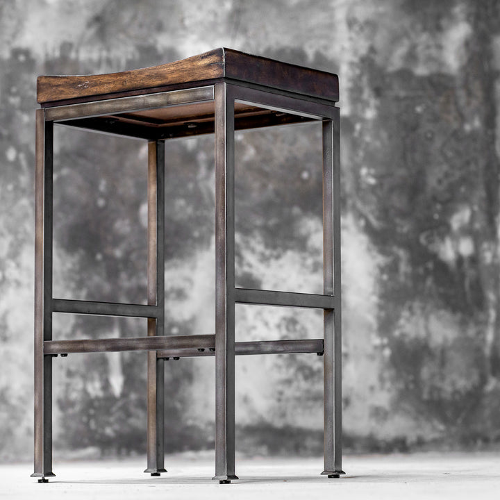 American Home Furniture Uttermost Beck Industrial Bar Stool