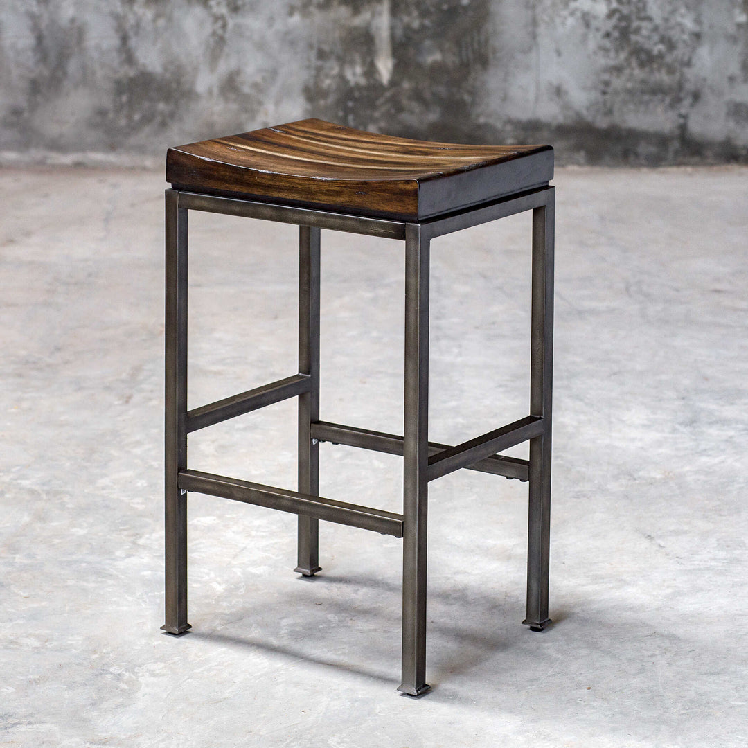 American Home Furniture Uttermost Beck Industrial Bar Stool