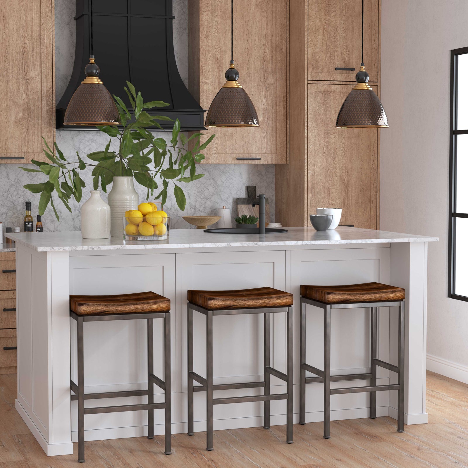 American Home Furniture Uttermost Beck Industrial Bar Stool