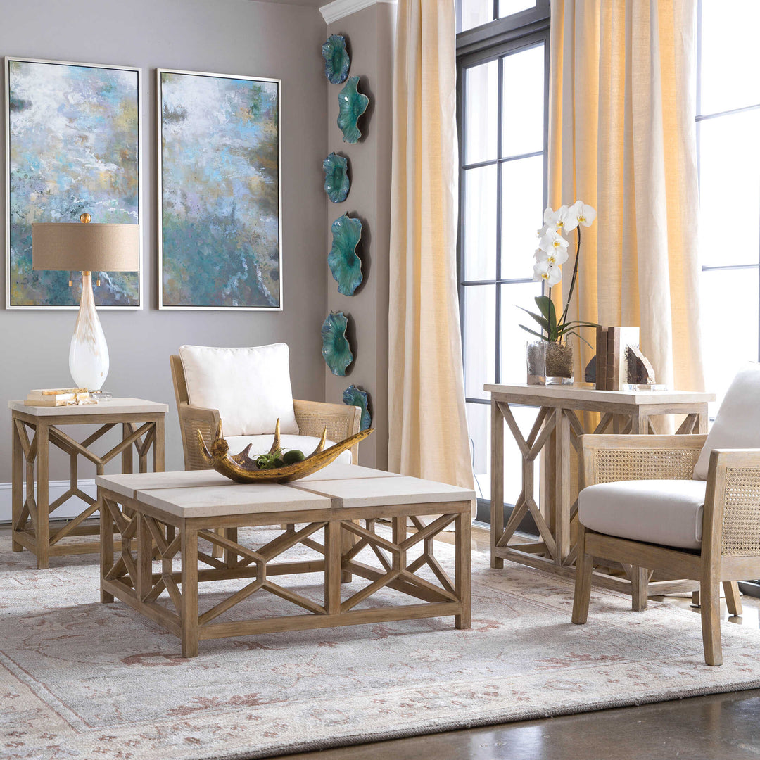 American Home Furniture Uttermost Catali Stone Coffee Table