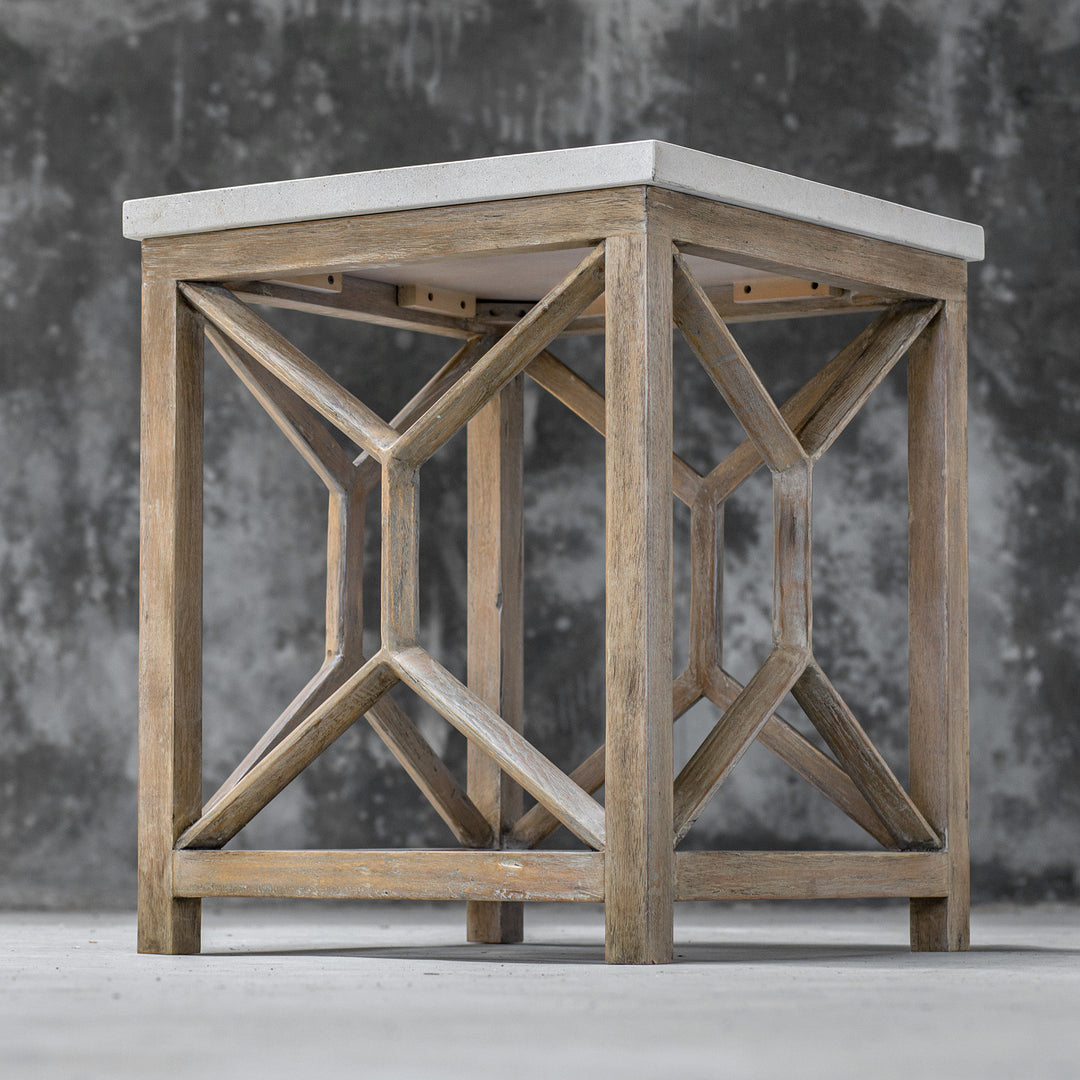 American Home Furniture Uttermost Catali Stone End Table