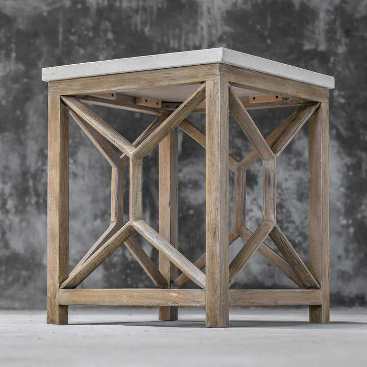 American Home Furniture Uttermost Catali Stone End Table