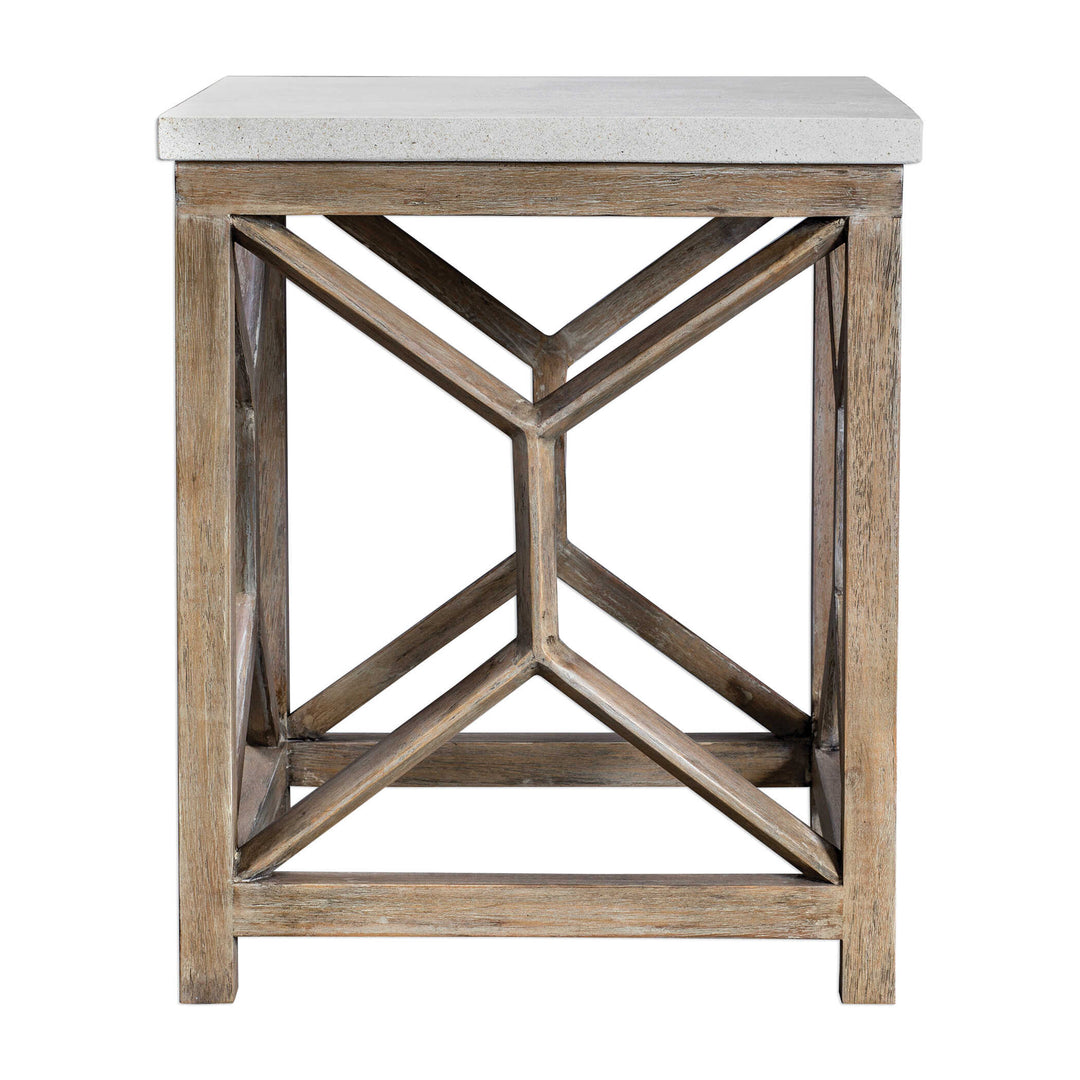 American Home Furniture Uttermost Catali Stone End Table