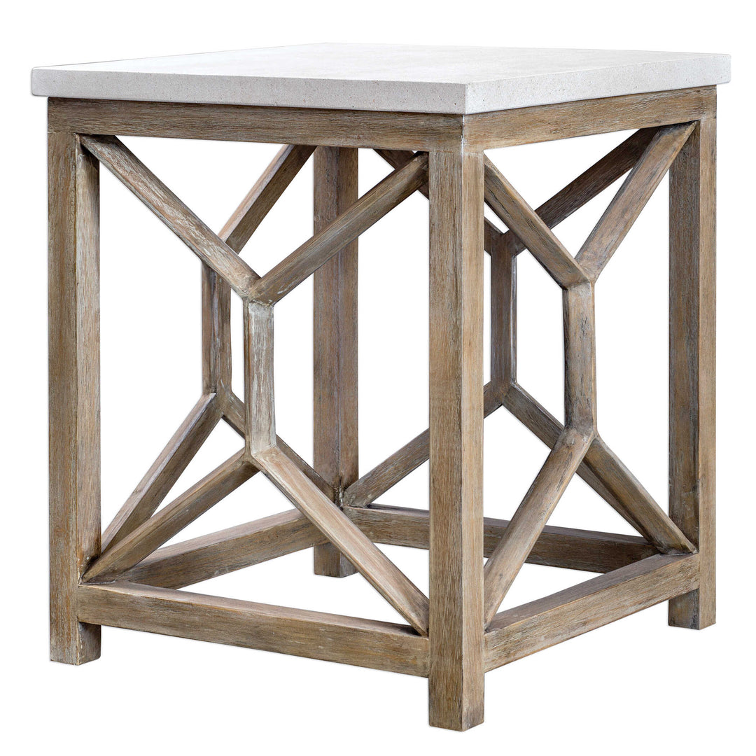 American Home Furniture Uttermost Catali Stone End Table