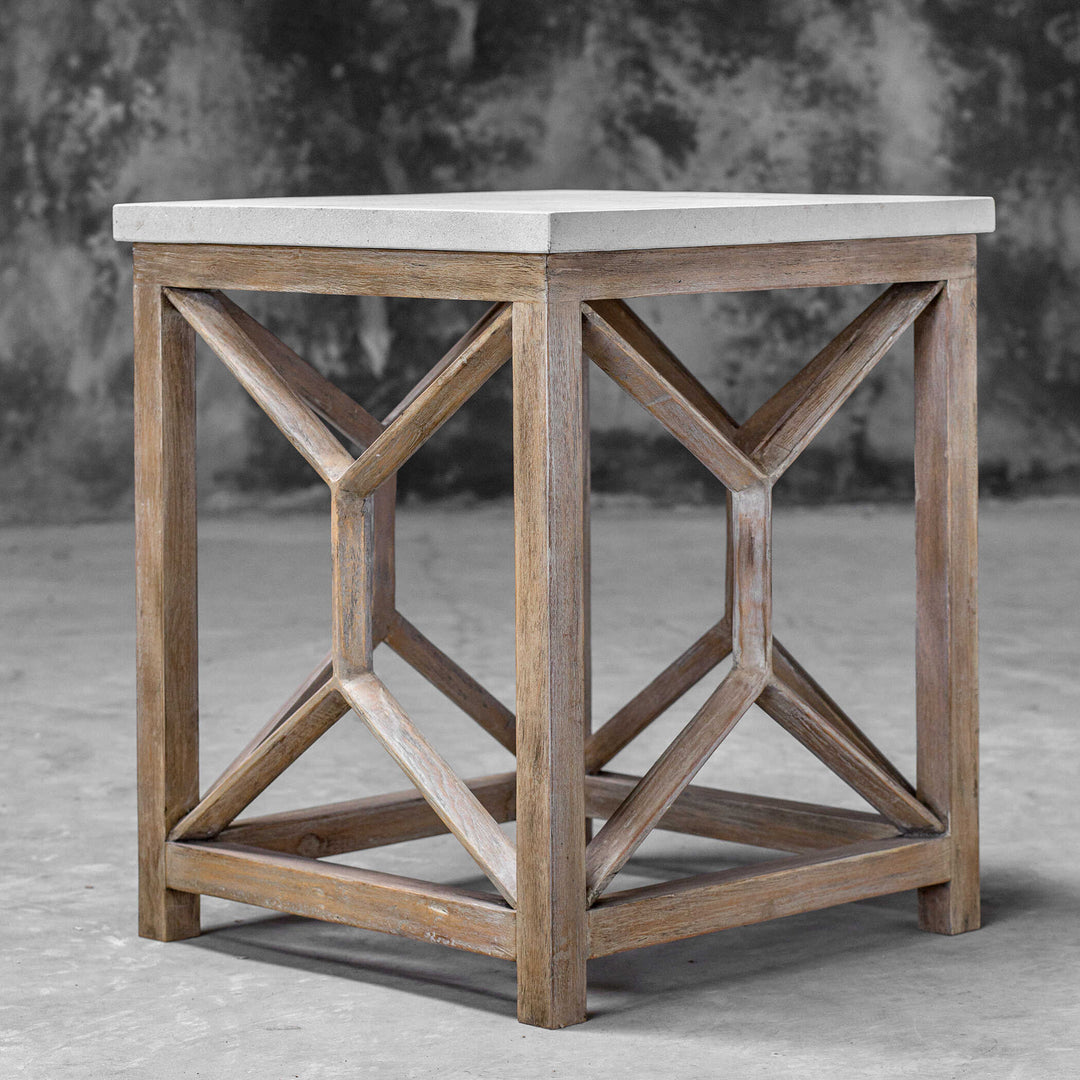 American Home Furniture Uttermost Catali Stone End Table