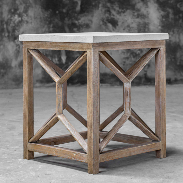 American Home Furniture Uttermost Catali Stone End Table