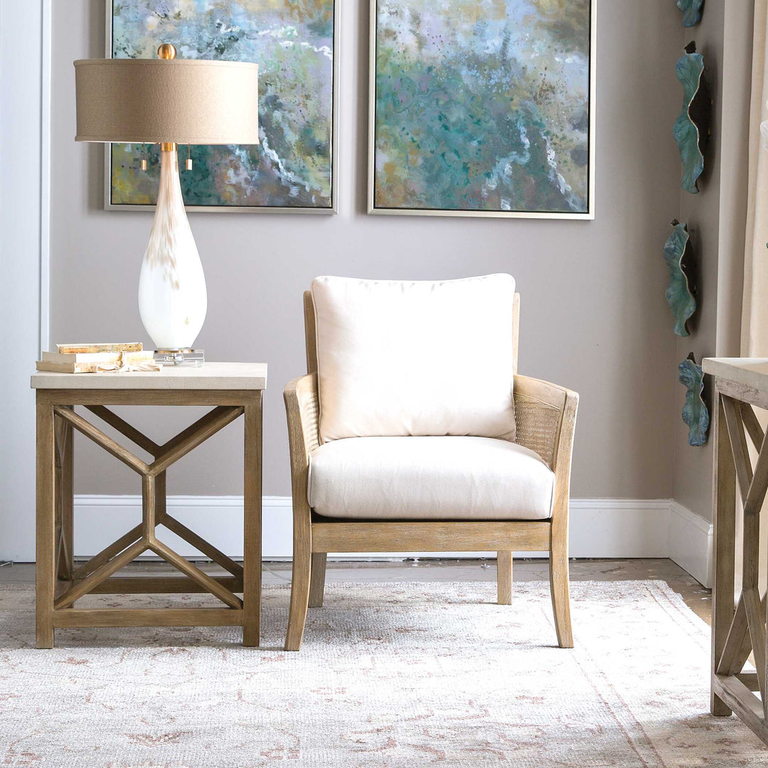 American Home Furniture Uttermost Catali Stone End Table