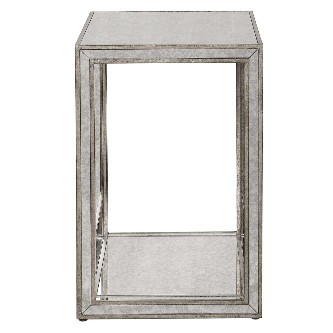American Home Furniture Uttermost Julie Mirrored End Table