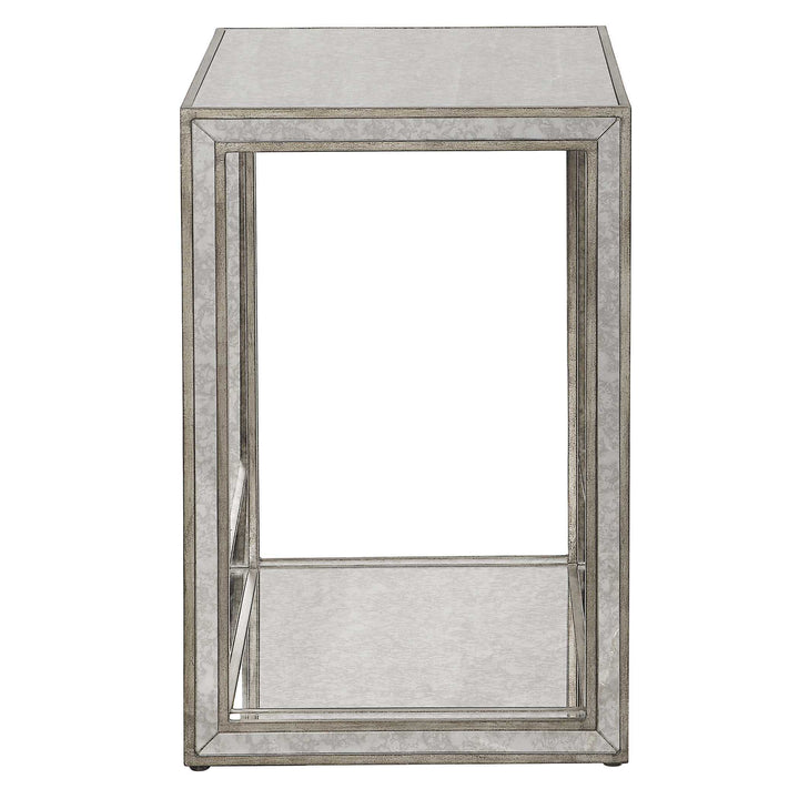 American Home Furniture Uttermost Julie Mirrored End Table