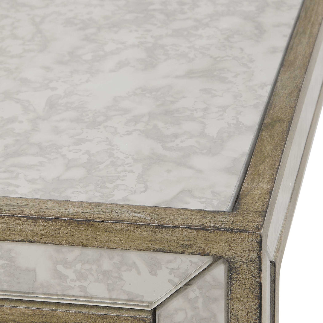 American Home Furniture Uttermost Julie Mirrored End Table