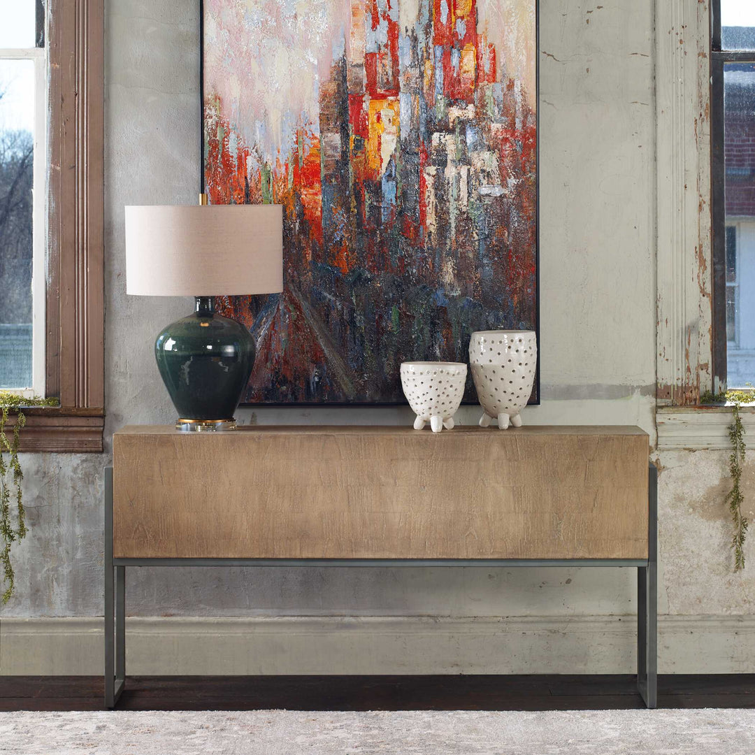 American Home Furniture Uttermost Nevis Contemporary Console Table