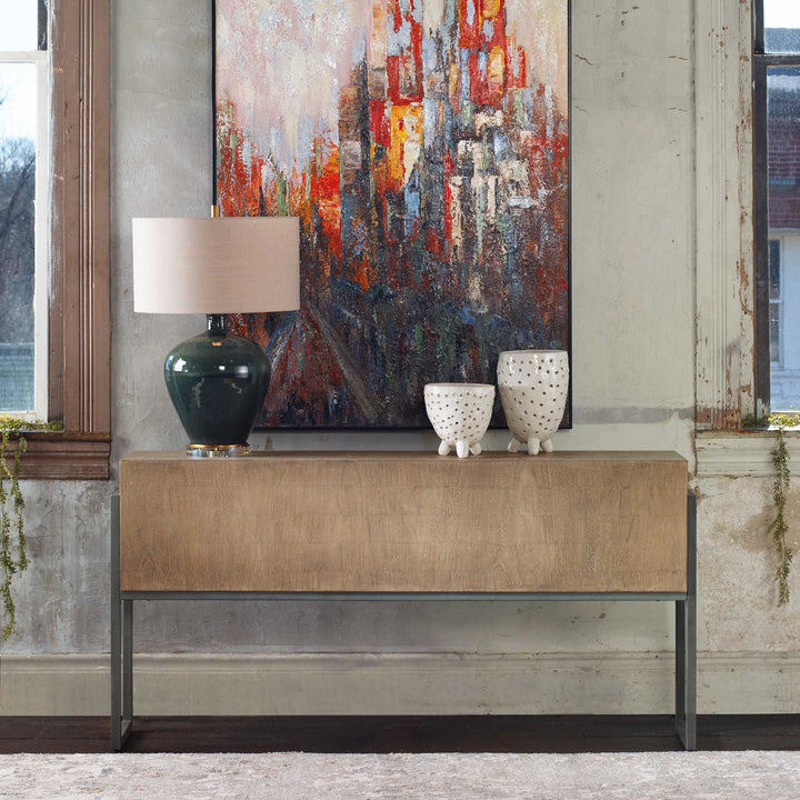 American Home Furniture Uttermost Nevis Contemporary Console Table