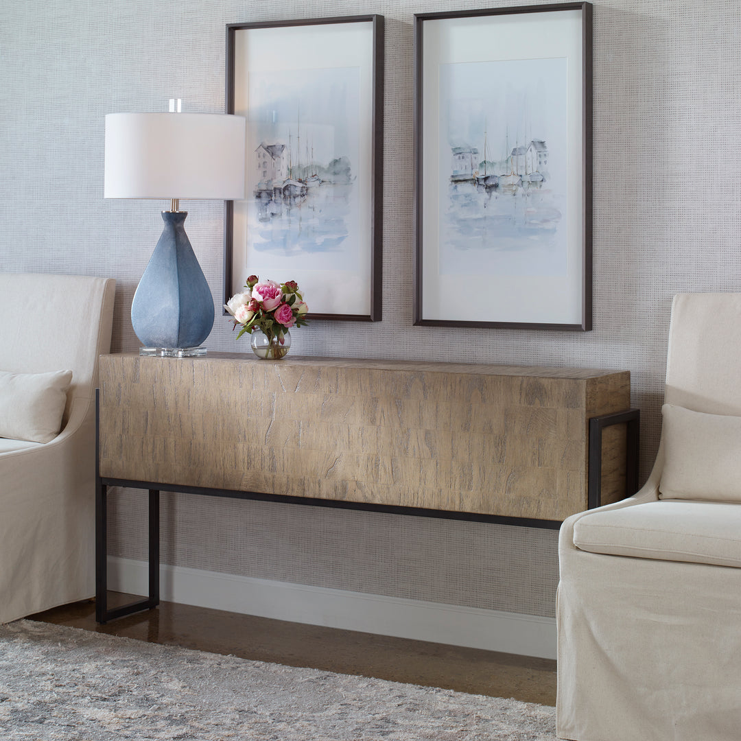 American Home Furniture Uttermost Nevis Contemporary Console Table