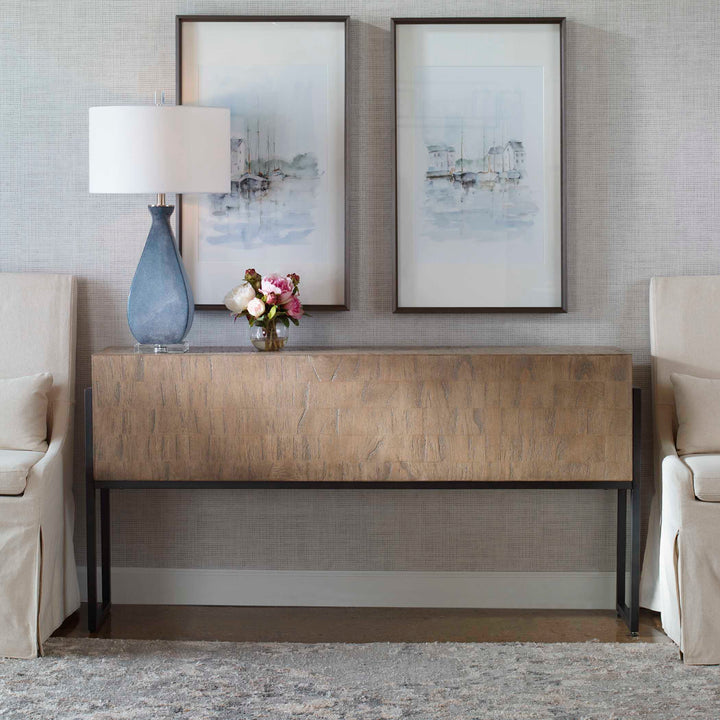 American Home Furniture Uttermost Nevis Contemporary Console Table