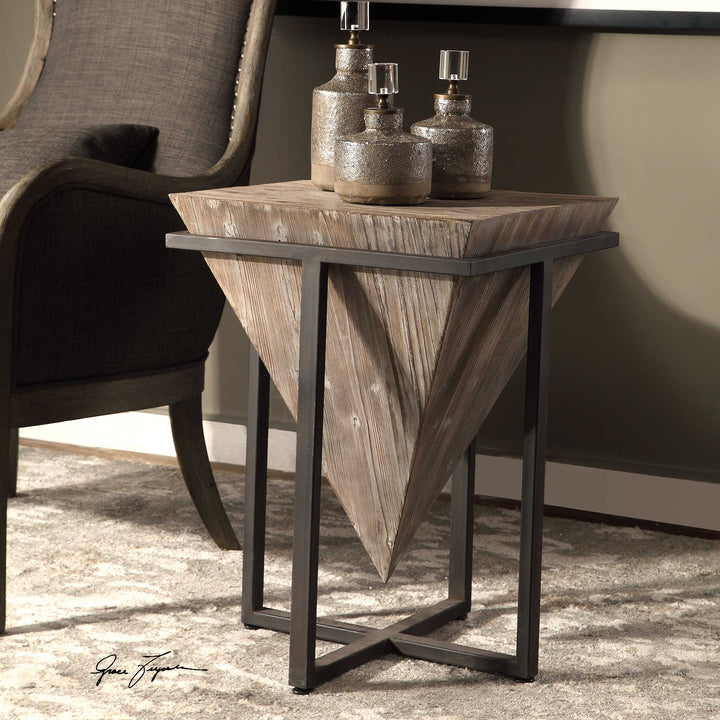 American Home Furniture Uttermost Bertrand Wood Accent Table