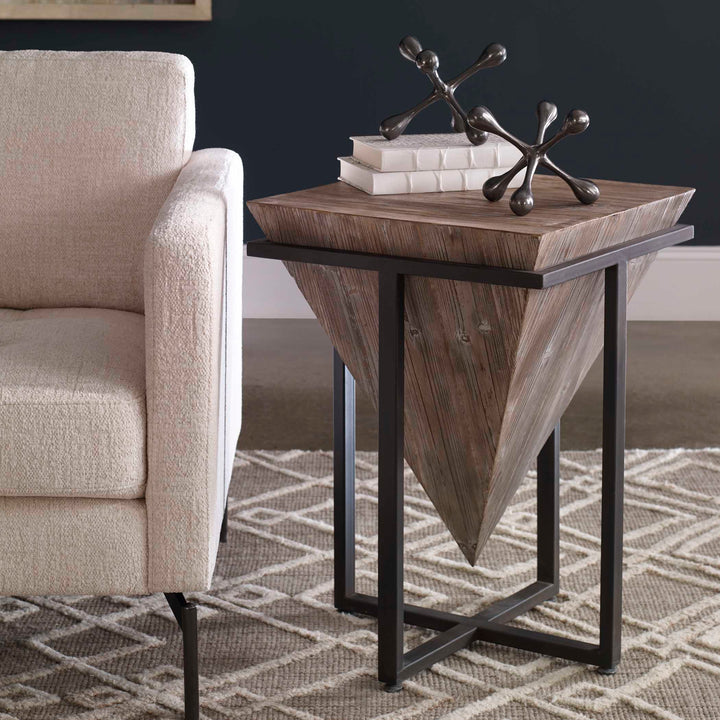 American Home Furniture Uttermost Bertrand Wood Accent Table