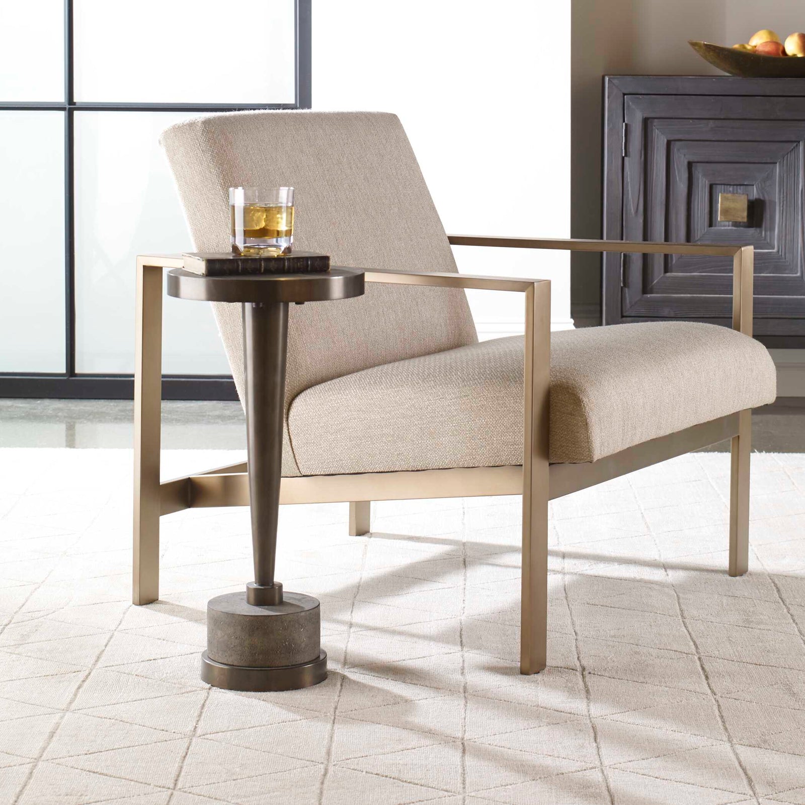 American Home Furniture Uttermost Masika Bronze Accent Table