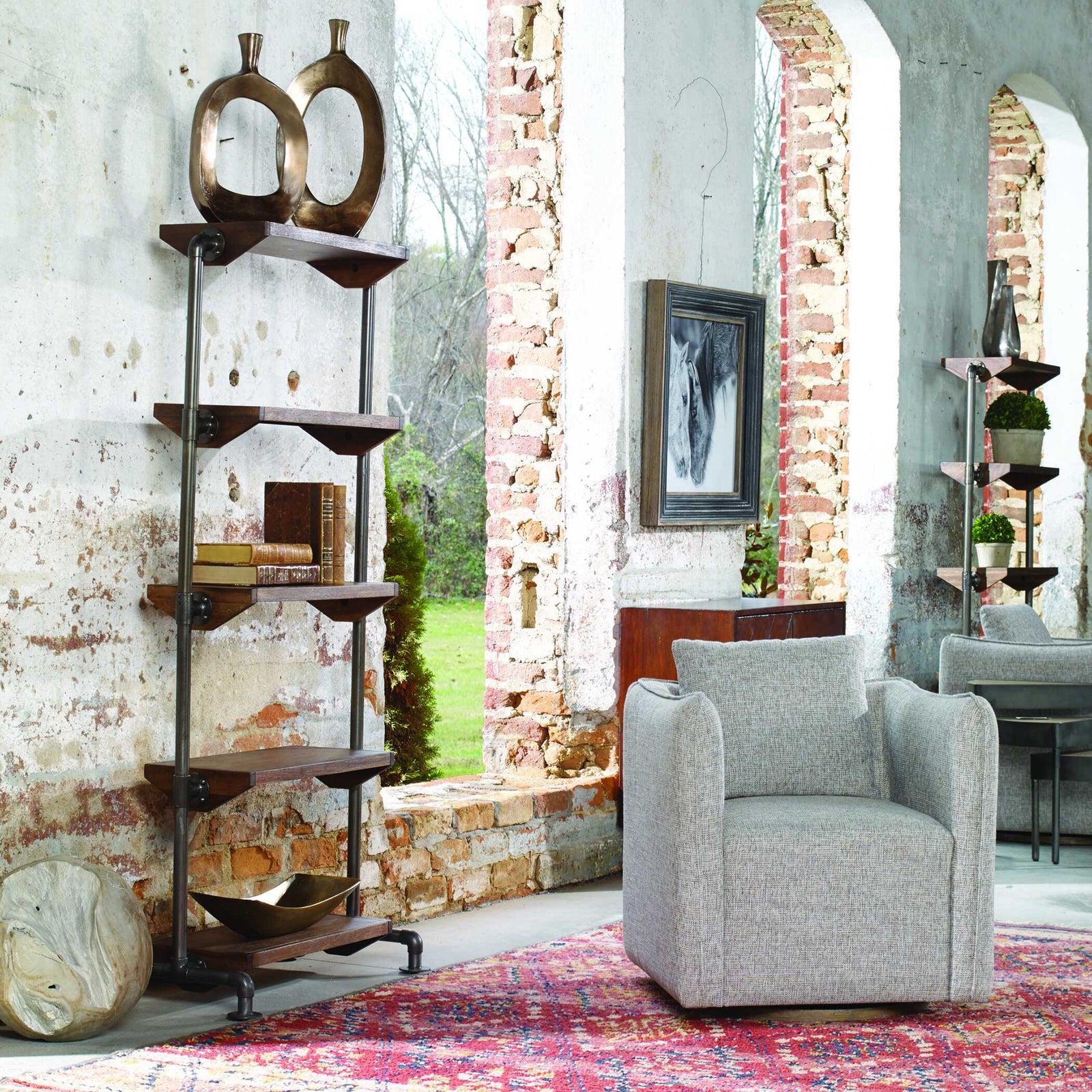 American Home Furniture Uttermost Rhordyn Industrial Etagere