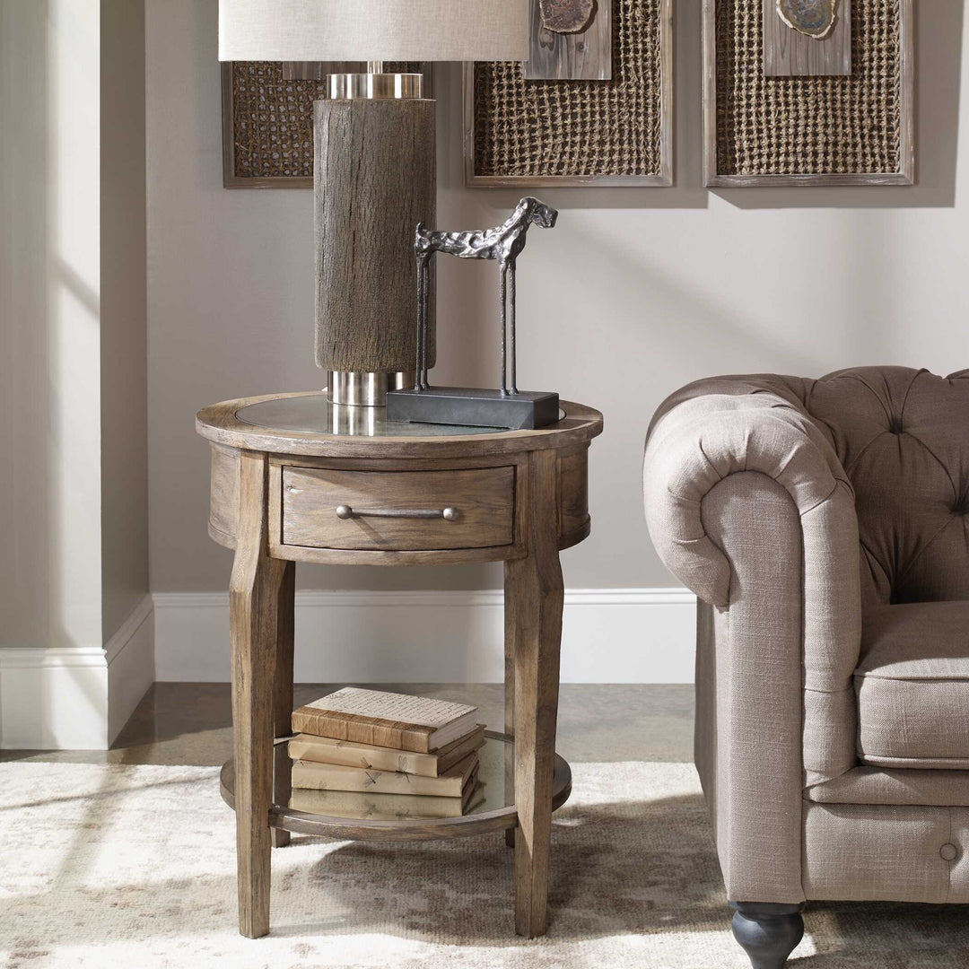 American Home Furniture Uttermost Raelynn Wood Lamp Table