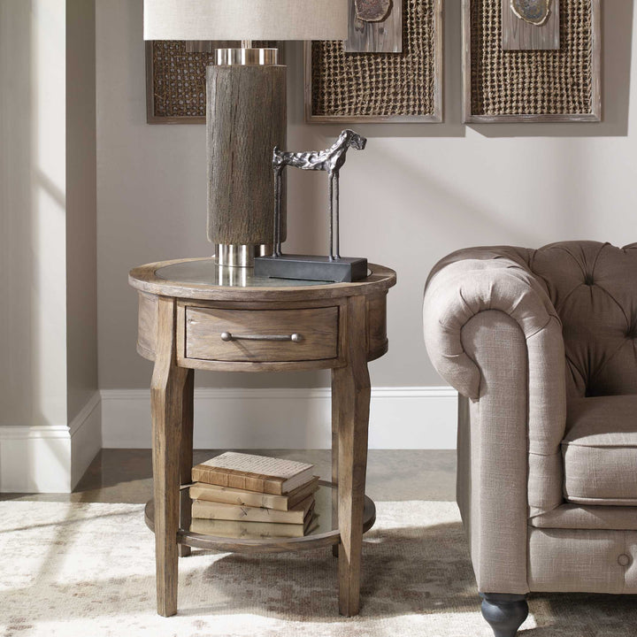 American Home Furniture Uttermost Raelynn Wood Lamp Table