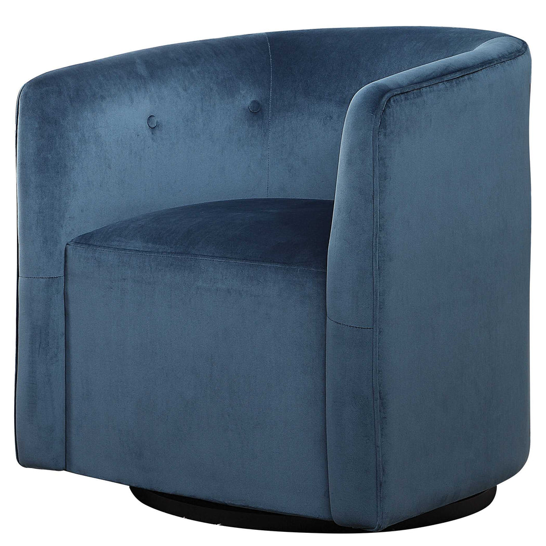 American Home Furniture Uttermost Mallorie Blue Swivel Chair