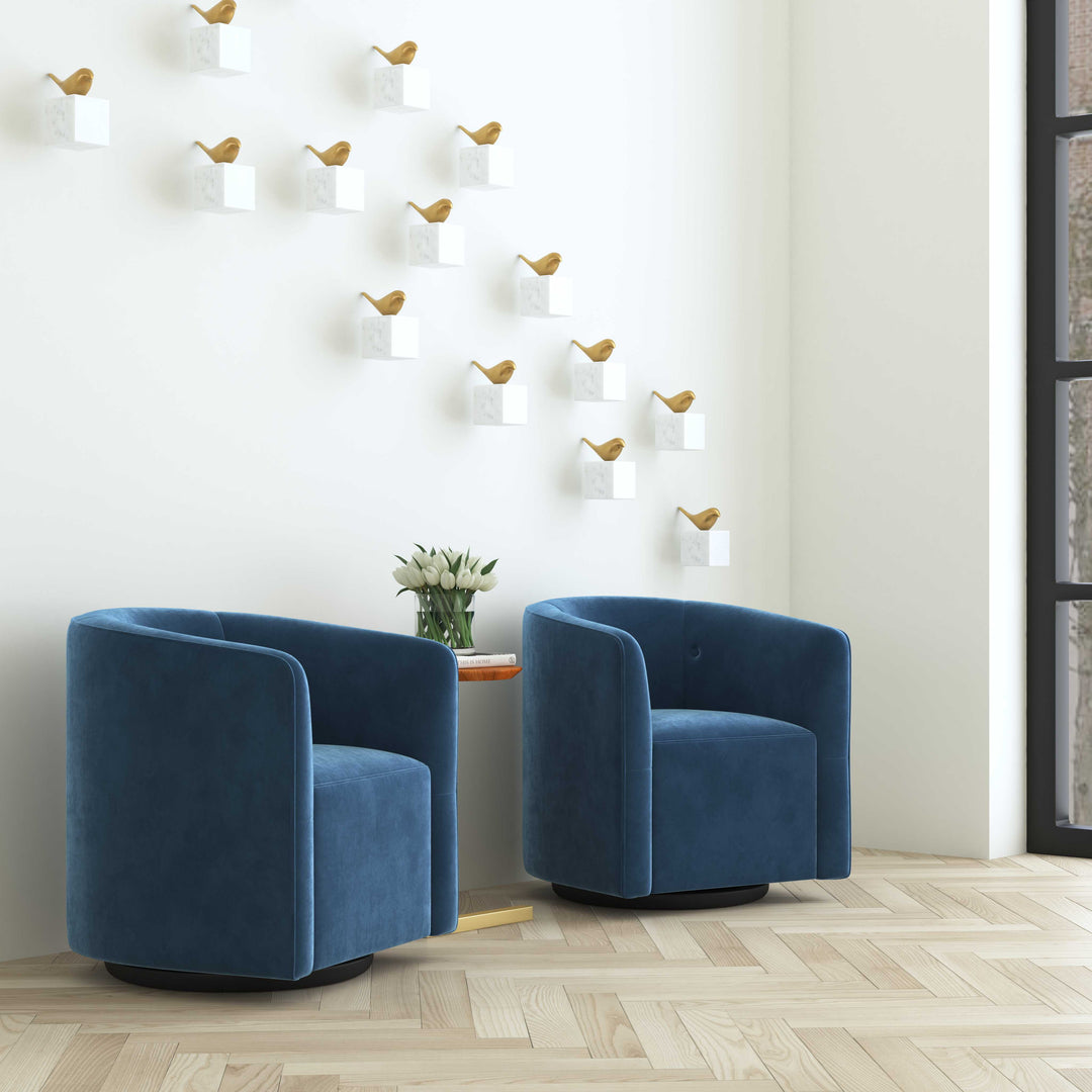 American Home Furniture Uttermost Mallorie Blue Swivel Chair