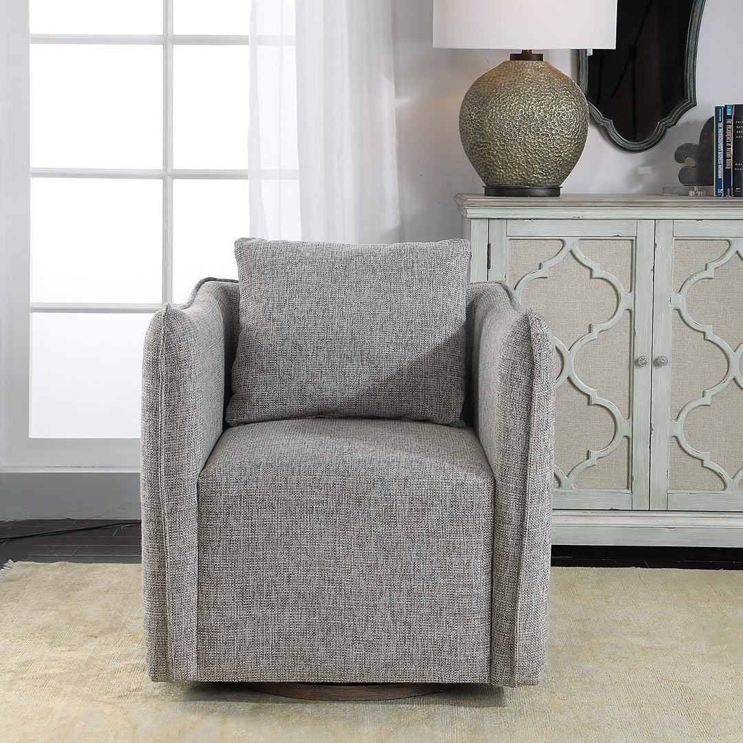 American Home Furniture Uttermost Corben Gray Swivel Chair