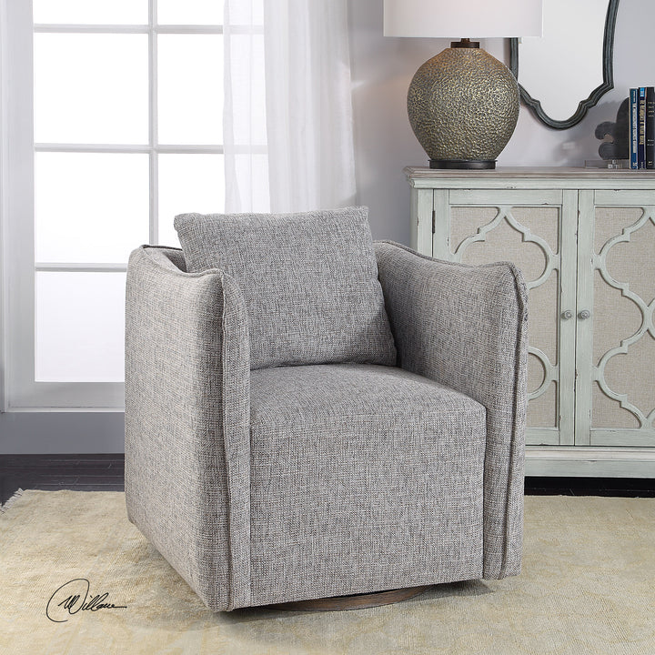 American Home Furniture Uttermost Corben Gray Swivel Chair