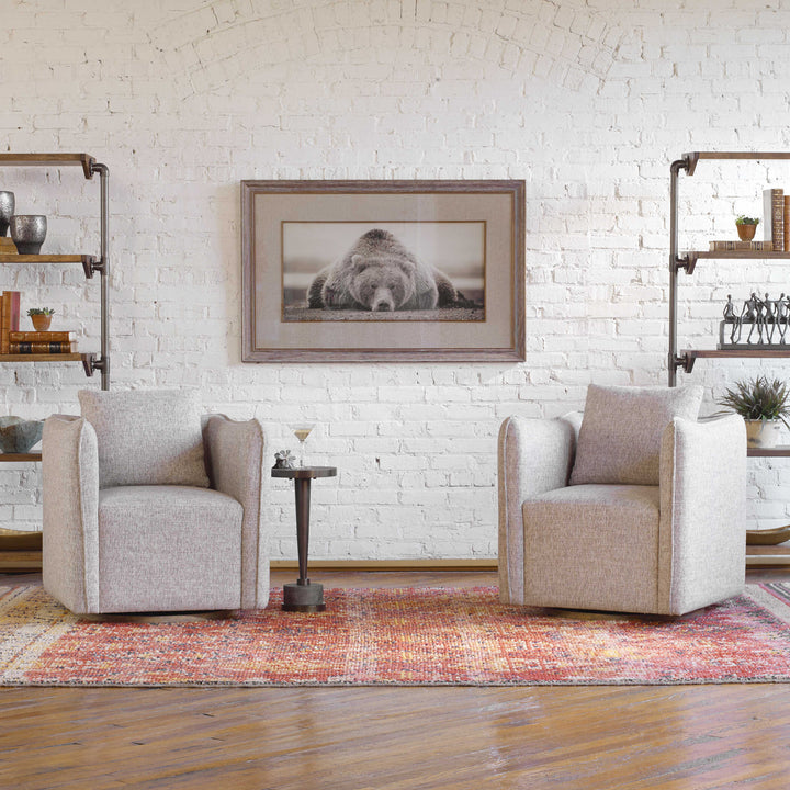 American Home Furniture Uttermost Corben Gray Swivel Chair