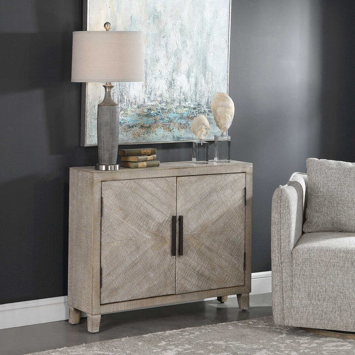 American Home Furniture Uttermost Adalind White Washed Accent Cabinet