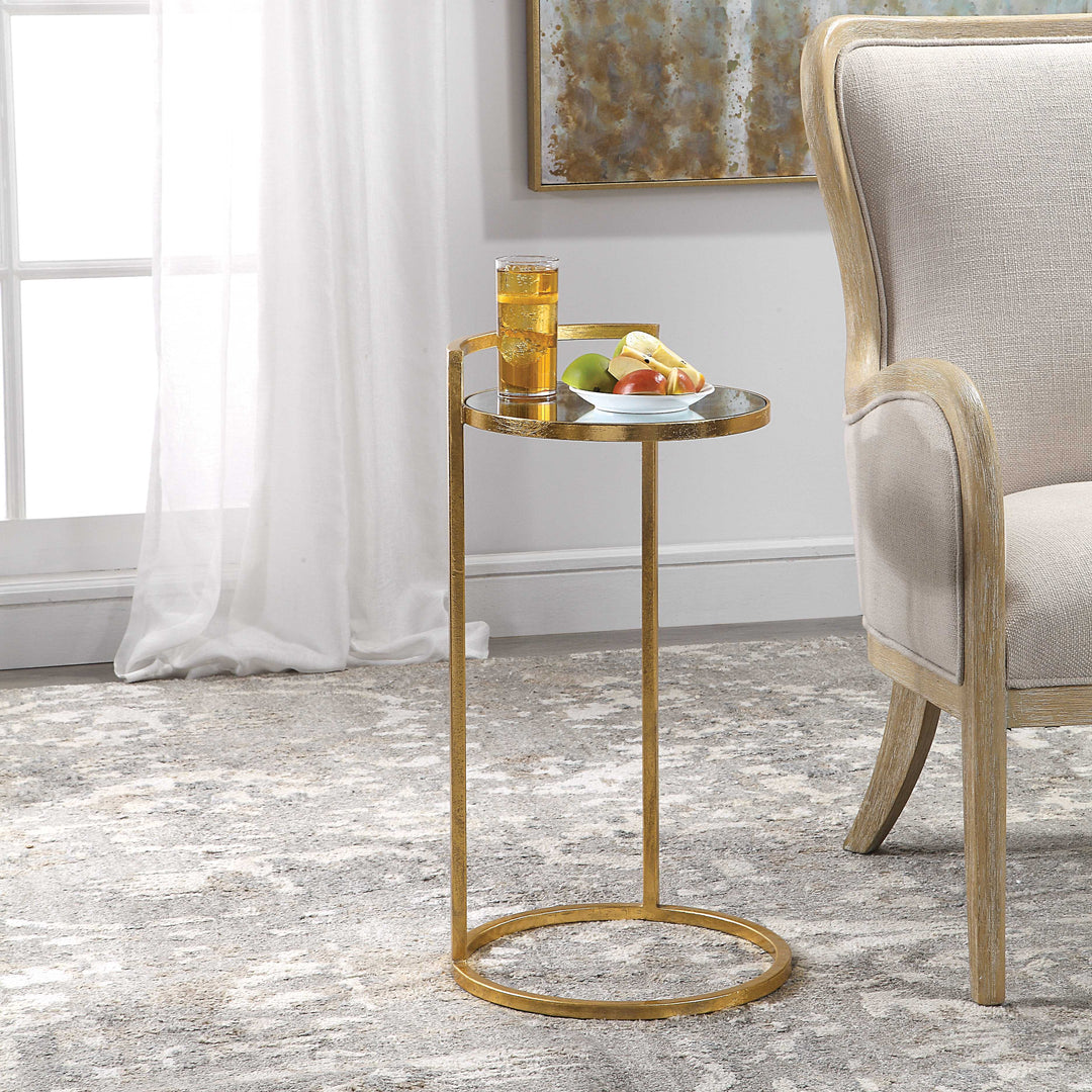 American Home Furniture Uttermost Cailin Gold Accent Table