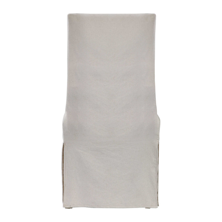 American Home Furniture Uttermost Coley White Linen Armless Chair Set of 2