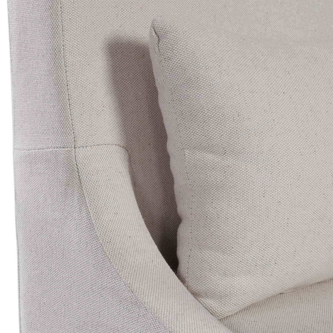 American Home Furniture Uttermost Coley White Linen Armless Chair Set of 2