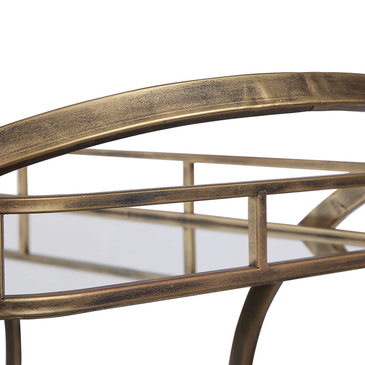American Home Furniture Uttermost Stassi Gold Serving Cart