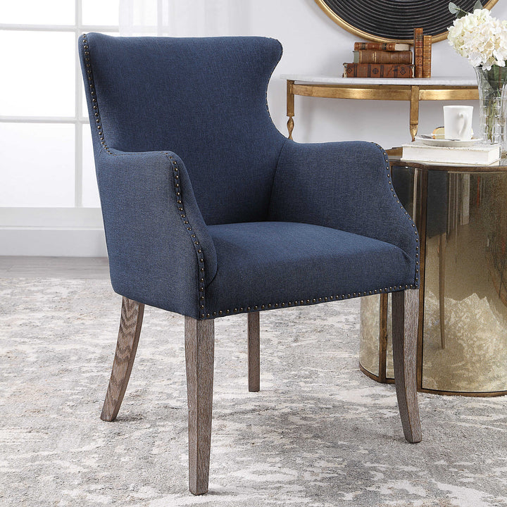 American Home Furniture Uttermost Yareena Blue Wing Chair