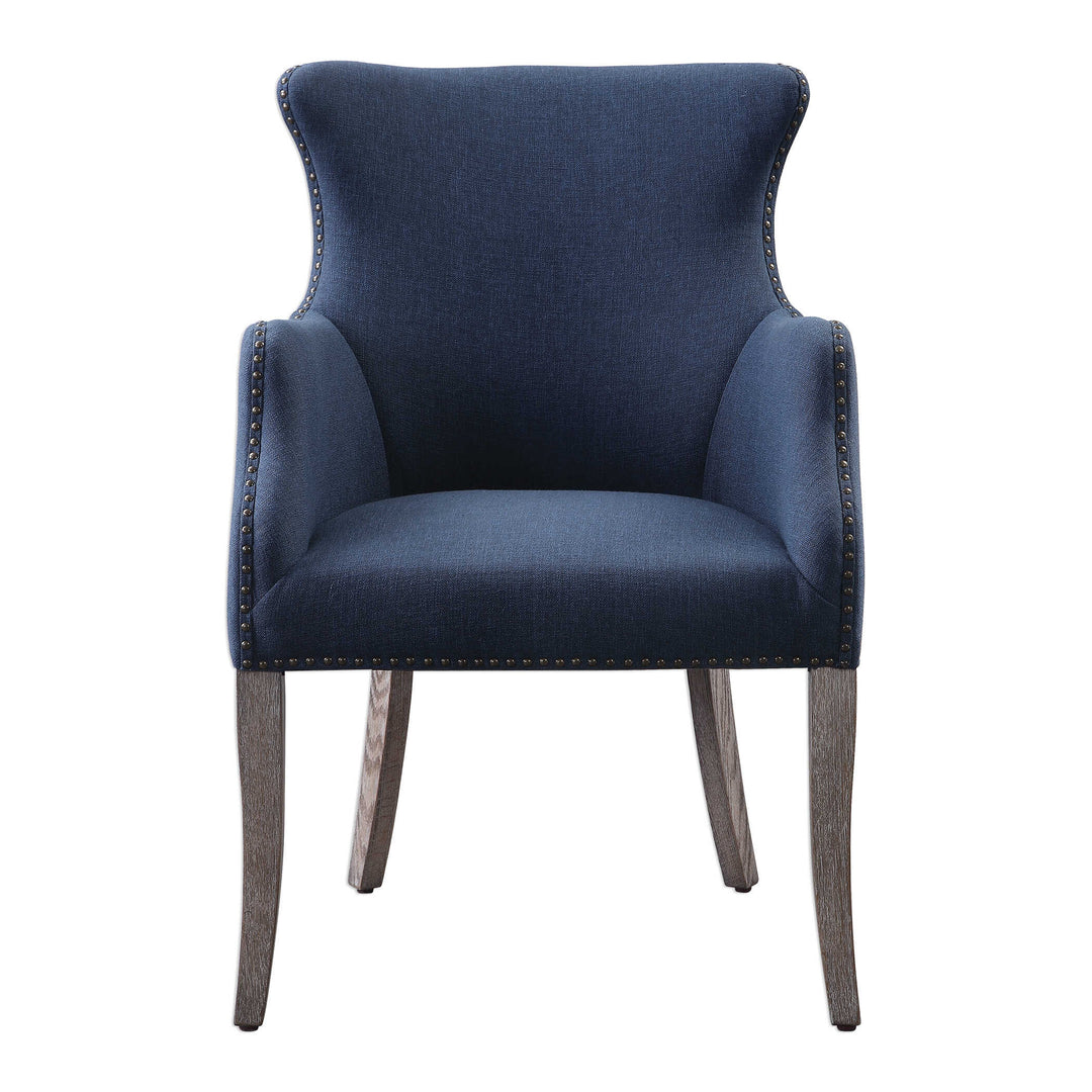 American Home Furniture Uttermost Yareena Blue Wing Chair