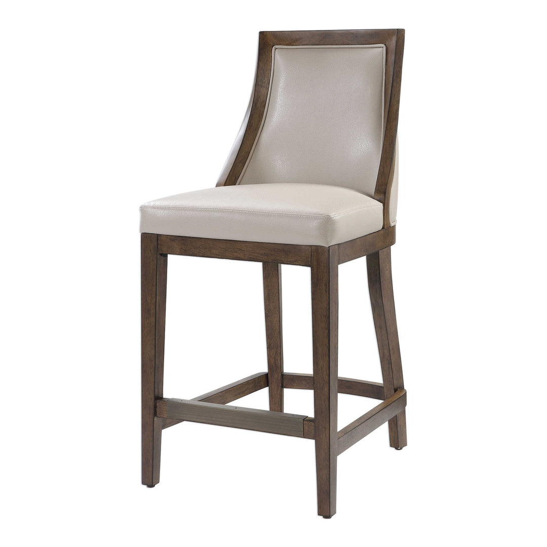 American Home Furniture Uttermost Purcell Leather Counter Stool