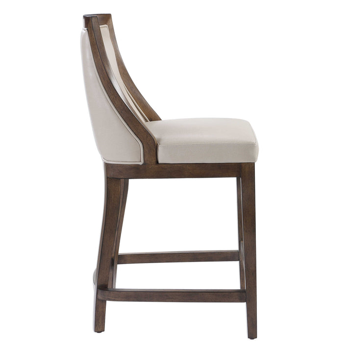 American Home Furniture Uttermost Purcell Leather Counter Stool