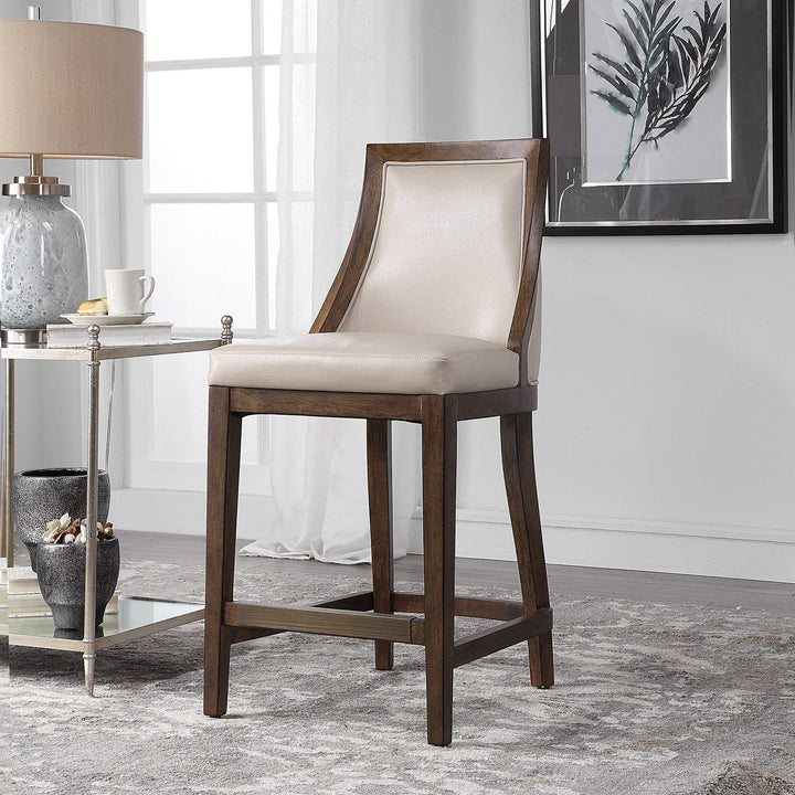 American Home Furniture Uttermost Purcell Leather Counter Stool