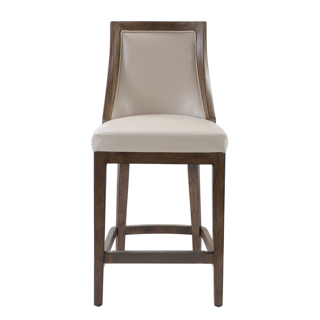 American Home Furniture Uttermost Purcell Leather Counter Stool